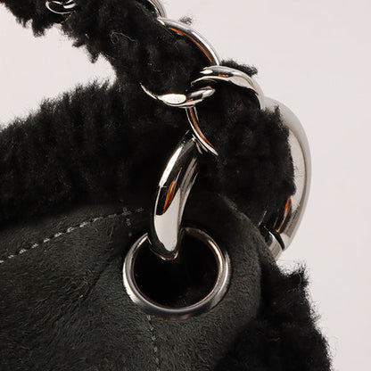 Chanel Around 2005 Made Mouton Cc Mark Stitch Shoulder Bag Black