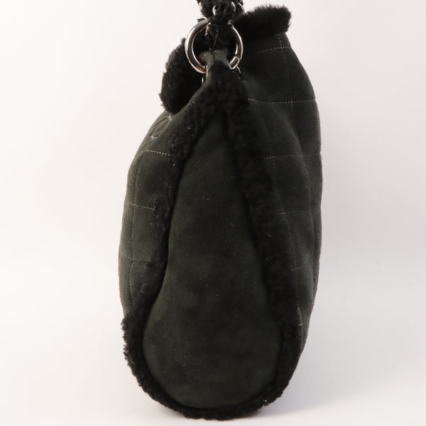 Chanel Around 2005 Made Mouton Cc Mark Stitch Shoulder Bag Black