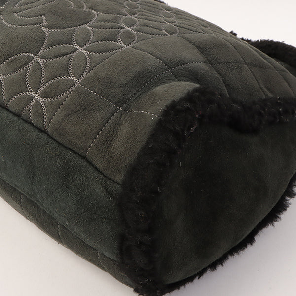 Chanel Around 2005 Made Mouton Cc Mark Stitch Shoulder Bag Black