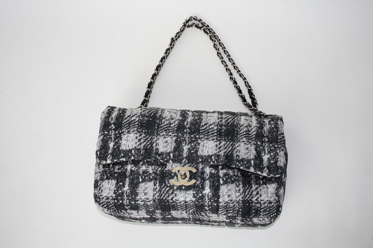 Chanel nylon tweed print flap bag