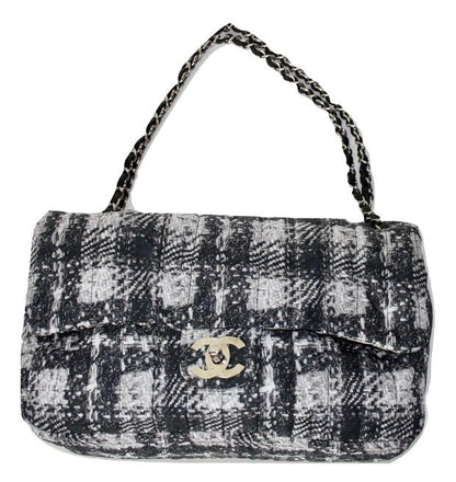 Chanel nylon tweed print flap bag