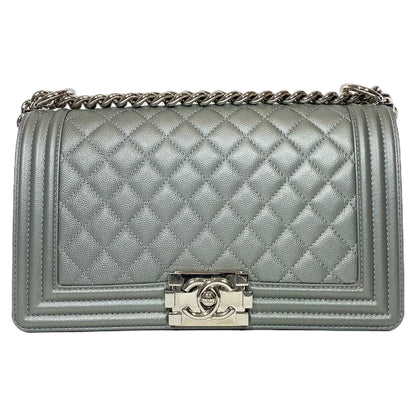 Chanel Silver Old Medium Boy Bag