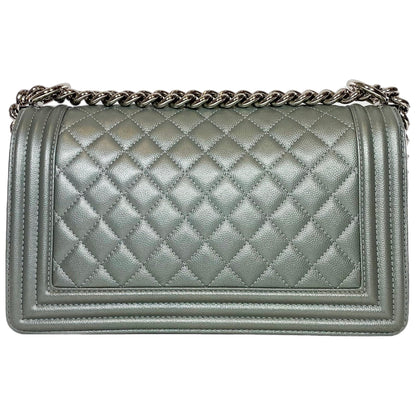 Chanel Silver Old Medium Boy Bag