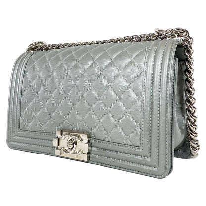 Chanel Silver Old Medium Boy Bag