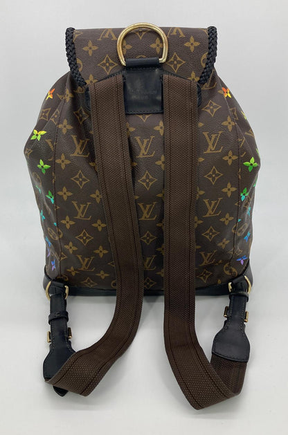 LOUIS VUITTON OOAK Hand Painted Leather Wrapped Montsouris GM Backpack