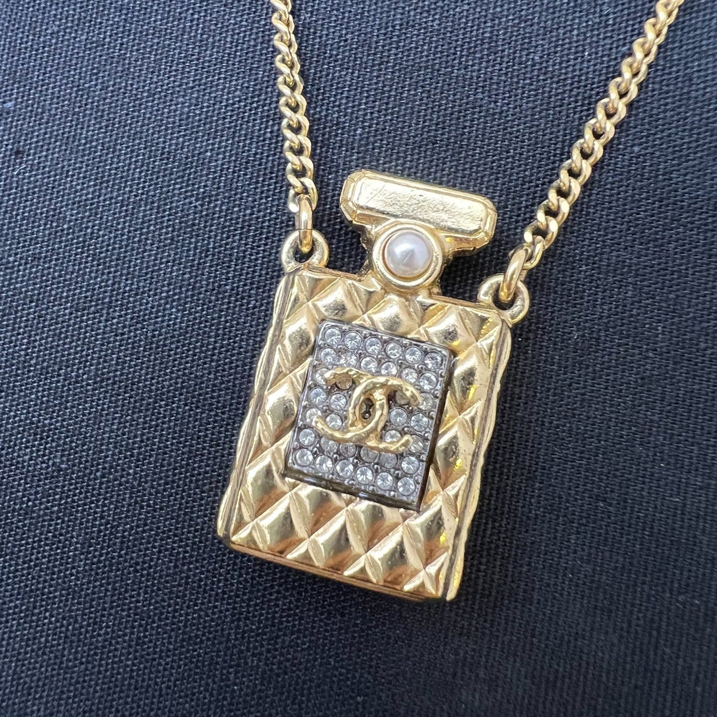 Chanel 20A Perfume Bottle Necklace in AGHW