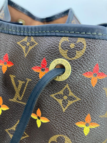 LOUIS VUITTON OOAK Hand Painted Leather Wrapped Montsouris GM Backpack