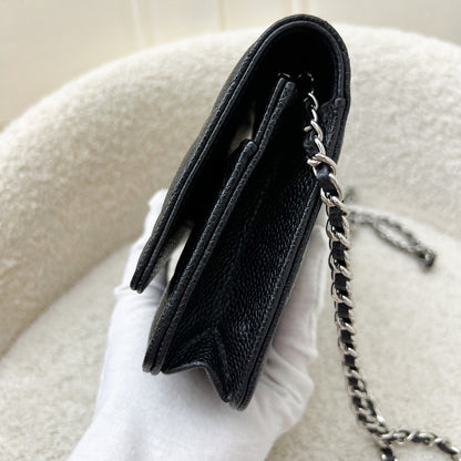 Chanel Classic Wallet on Chain WOC in Black Caviar and SHW