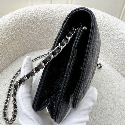 Chanel Classic Wallet on Chain WOC in Black Caviar and SHW
