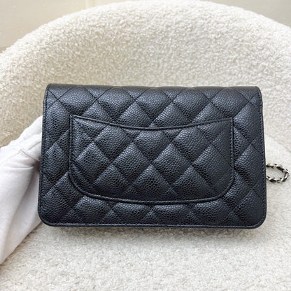 Chanel Classic Wallet on Chain WOC in Black Caviar and SHW