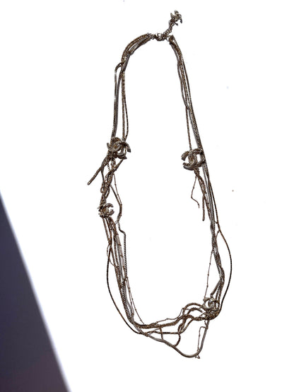 CHANEL Gold Multi Strand Strass 2017 Long Necklace