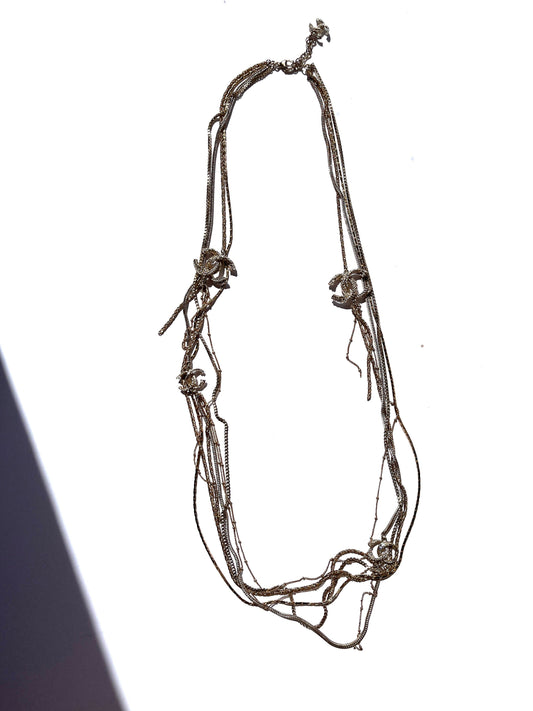 CHANEL Gold Multi Strand Strass 2017 Long Necklace