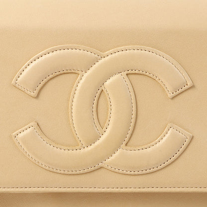 Chanel Around 1997 Made Cc Mark Stitch Logo Chain Top Handle Bag Beige
