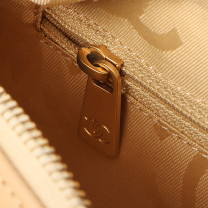 Chanel Around 2003 Made Wild Stitch Cc Mark Plate Shoulder Bag Beige