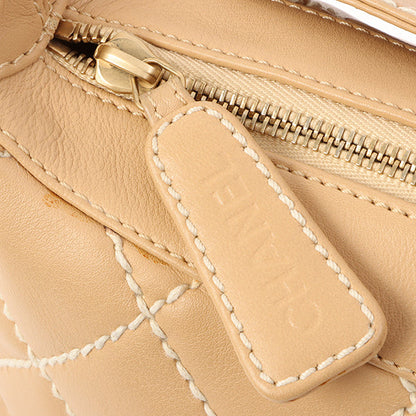 Chanel Around 2003 Made Wild Stitch Cc Mark Plate Shoulder Bag Beige