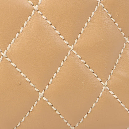Chanel Around 2003 Made Wild Stitch Cc Mark Plate Shoulder Bag Beige