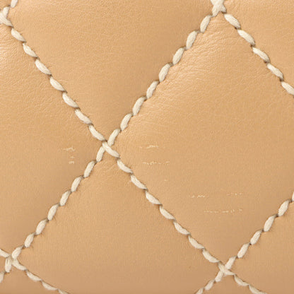 Chanel Around 2003 Made Wild Stitch Cc Mark Plate Shoulder Bag Beige
