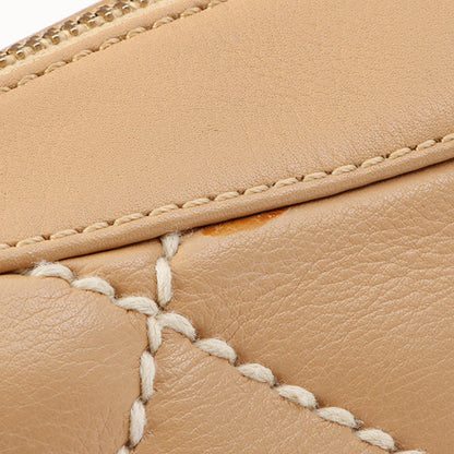 Chanel Around 2003 Made Wild Stitch Cc Mark Plate Shoulder Bag Beige
