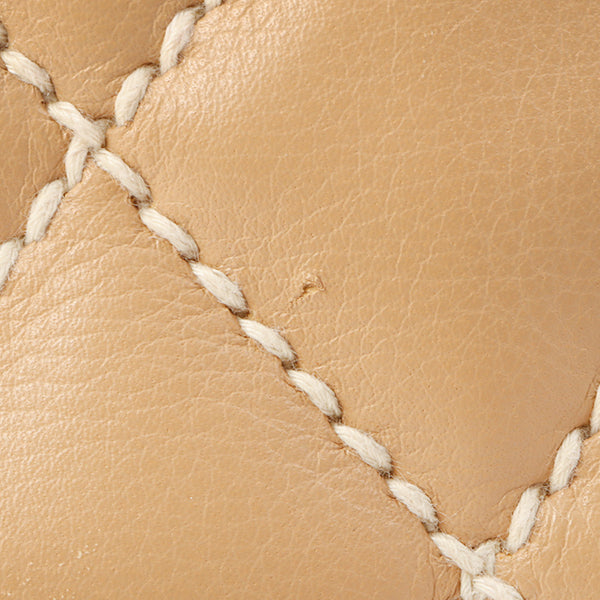 Chanel Around 2003 Made Wild Stitch Cc Mark Plate Shoulder Bag Beige