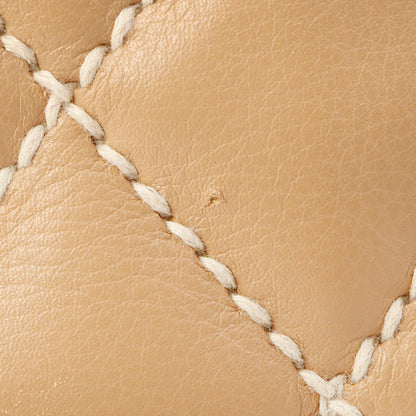 Chanel Around 2003 Made Wild Stitch Cc Mark Plate Shoulder Bag Beige