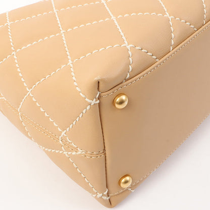 Chanel Around 2003 Made Wild Stitch Cc Mark Plate Shoulder Bag Beige