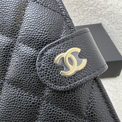 Chanel 24K Bifold Wallet in Black Caviar and LGHW