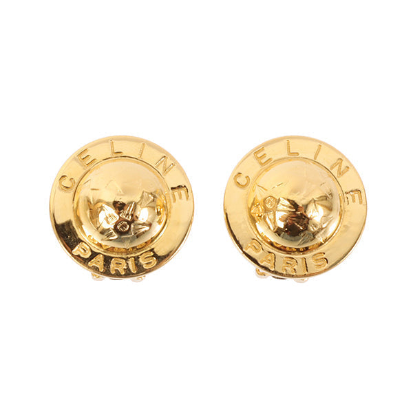 Celine Star Motif Round Logo Earrings
