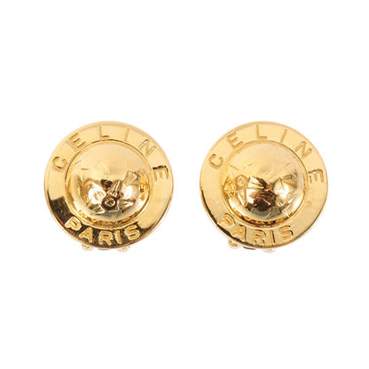 Celine Star Motif Round Logo Earrings