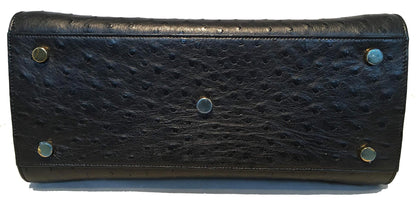 Yves Saint Laurent NWOT YSL Black Ostrich Small Sac Du Jour HandBag