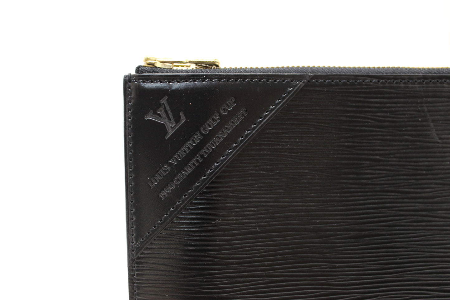 Vintage Louis Vuitton Golf Cup 1990 Charity Tournament Black Epi Leather Poche Documents Portfolio Case