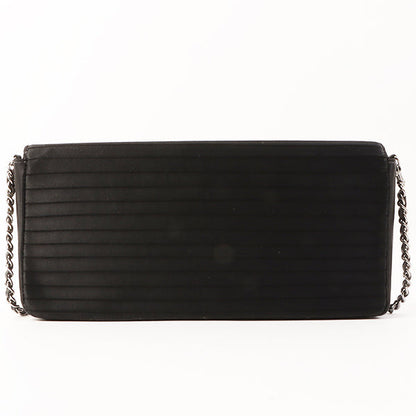 Chanel Around 2003 Made Satin Border Design Chocobar Turn-Lock Chain Bag Black