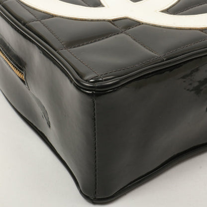 Chanel Around 1995 Made Patent Heart Cc Mark Stitch Vanity Black