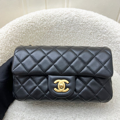 Chanel Pearl Crush Mini Rectangular Flap in Black Lambskin and AGHW (Model: AS1787)