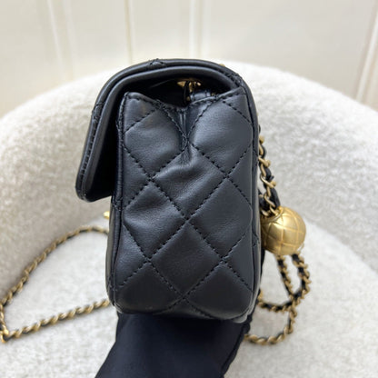 Chanel Pearl Crush Mini Rectangular Flap in Black Lambskin and AGHW (Model: AS1787)