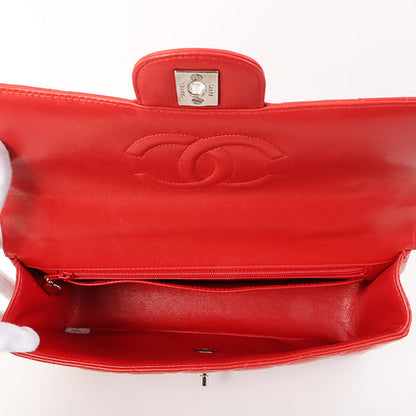 Chanel Around 1997 Made Classic Flap Top Handle Bag Red