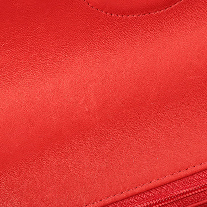 Chanel Around 1997 Made Classic Flap Top Handle Bag Red
