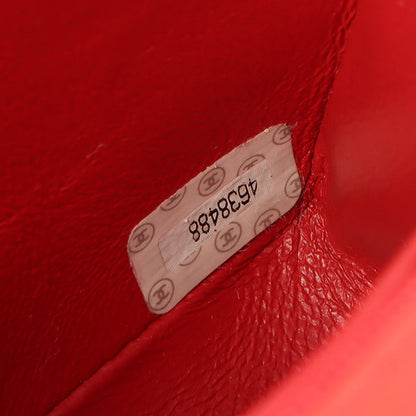 Chanel Around 1997 Made Classic Flap Top Handle Bag Red