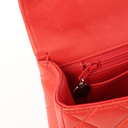 Chanel Around 1997 Made Classic Flap Top Handle Bag Red