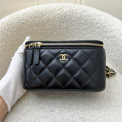 Chanel Small Vanity in Black Lambskin and LGHW (Model: AP1341)