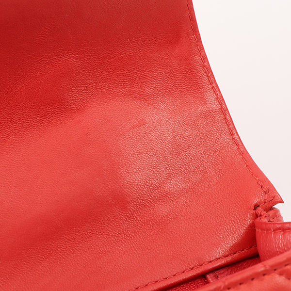 Chanel Around 1997 Made Classic Flap Top Handle Bag Red