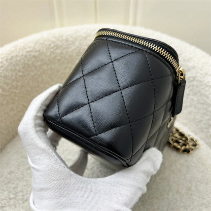 Chanel Small Vanity in Black Lambskin and LGHW (Model: AP1341)