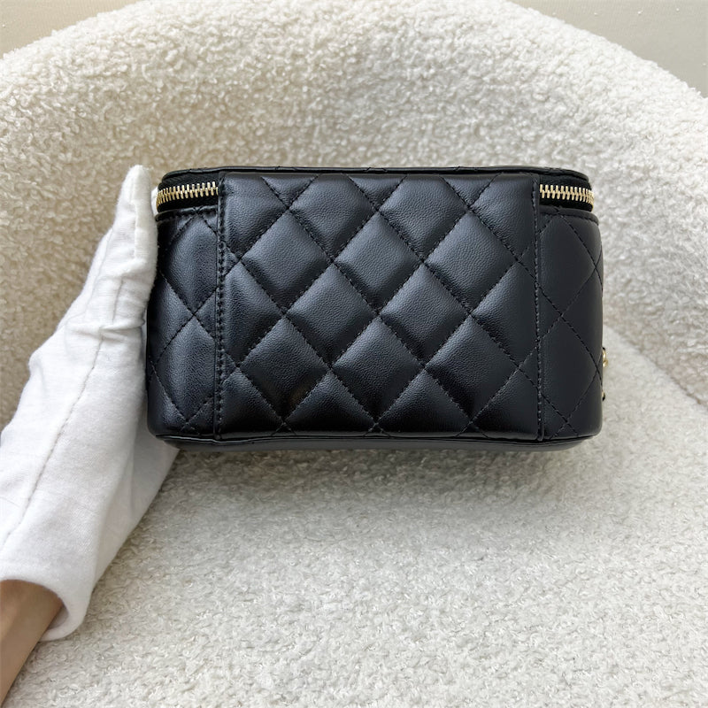 Chanel Small Vanity in Black Lambskin and LGHW (Model: AP1341)