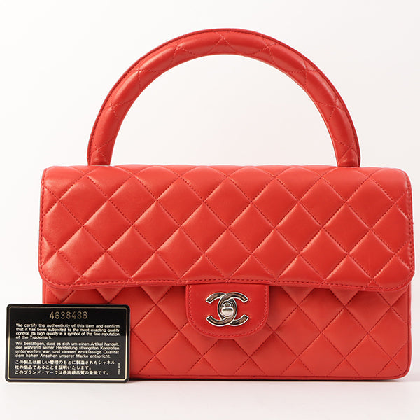 Chanel Around 1997 Made Classic Flap Top Handle Bag Red