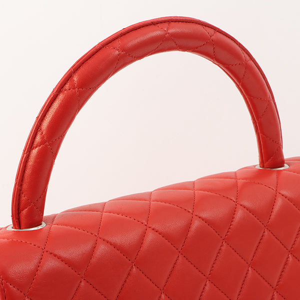 Chanel Around 1997 Made Classic Flap Top Handle Bag Red