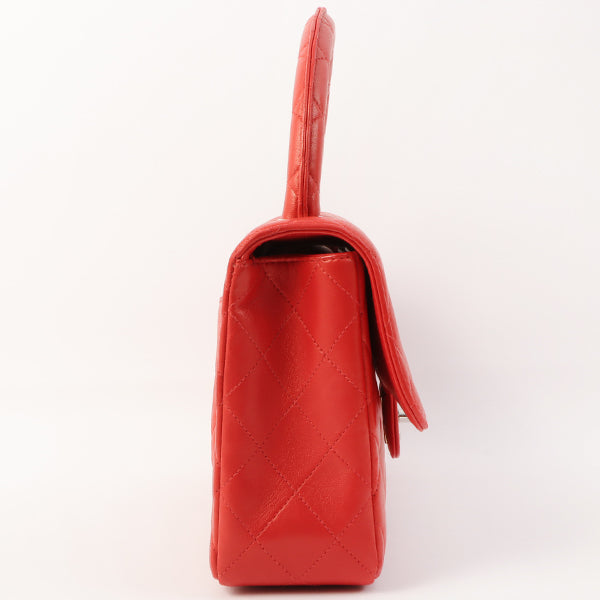 Chanel Around 1997 Made Classic Flap Top Handle Bag Red