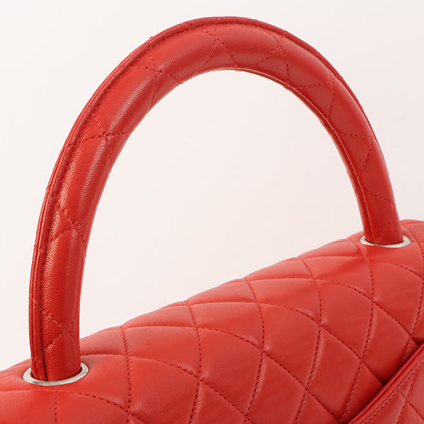 Chanel Around 1997 Made Classic Flap Top Handle Bag Red