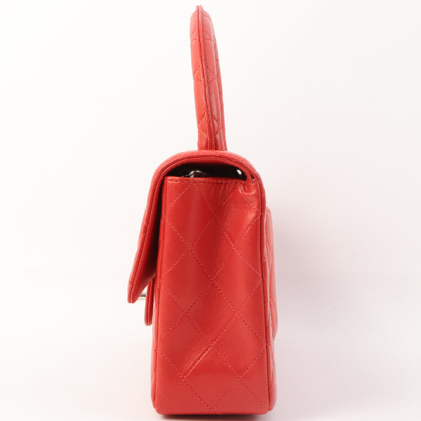 Chanel Around 1997 Made Classic Flap Top Handle Bag Red