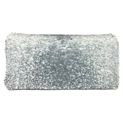 Chanel White Silver Sequin Flap Bag