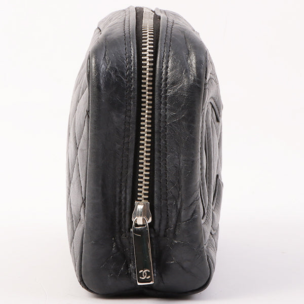 Chanel Around 2008 Made Cambon Pouch Black