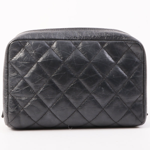 Chanel Around 2008 Made Cambon Pouch Black